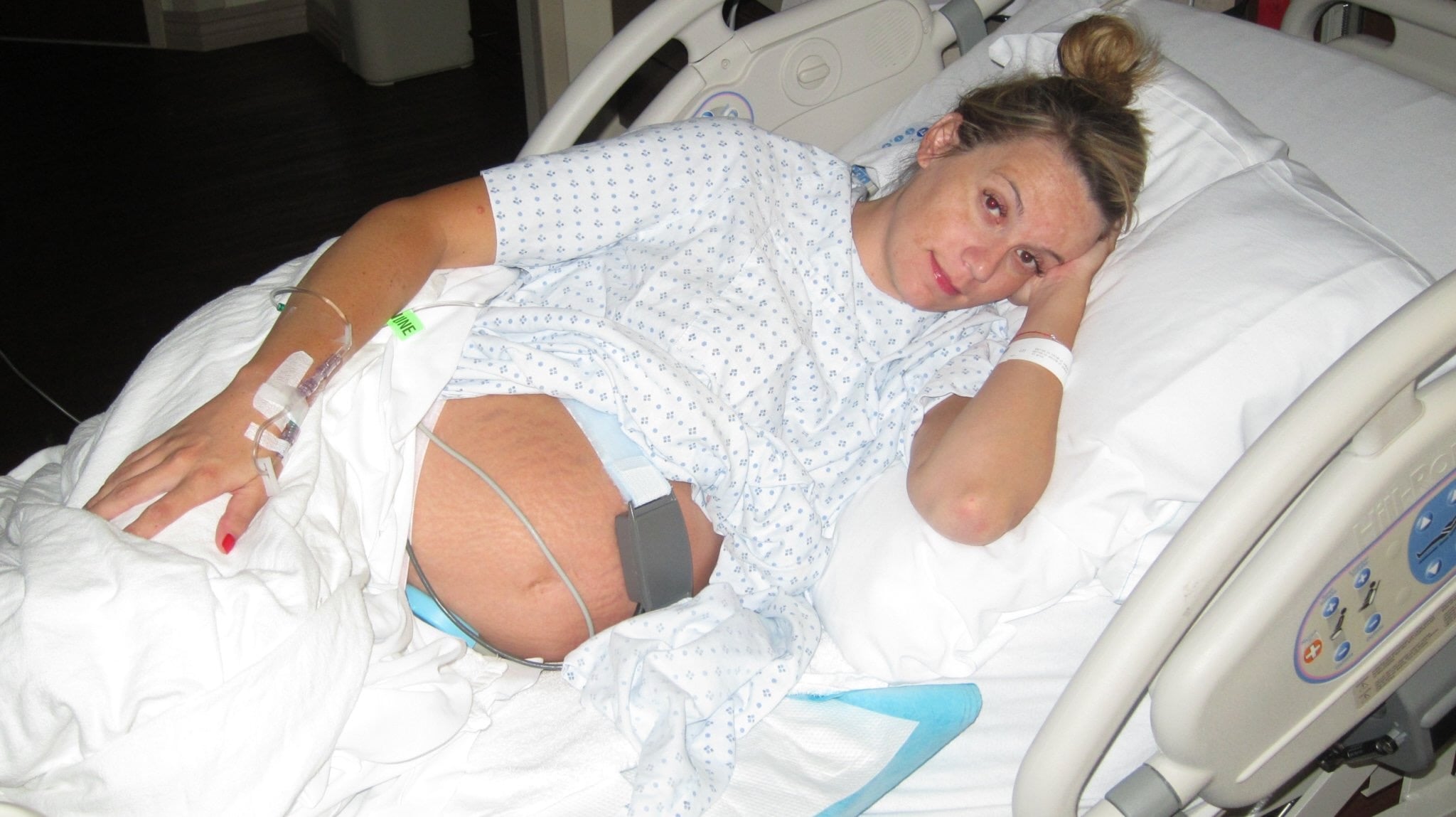Angela Richardson-Mook in the hospital while pregnant.