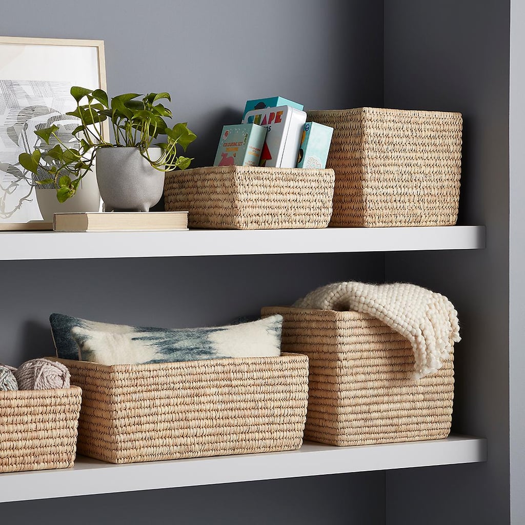 The Container Store Hand-Woven Palm Leaf Baskets