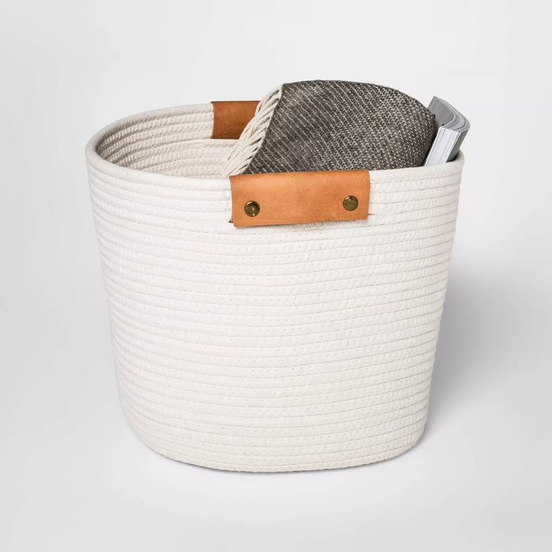 Threshold Decorative Coiled Rope Square Base Tapered Basket Medium