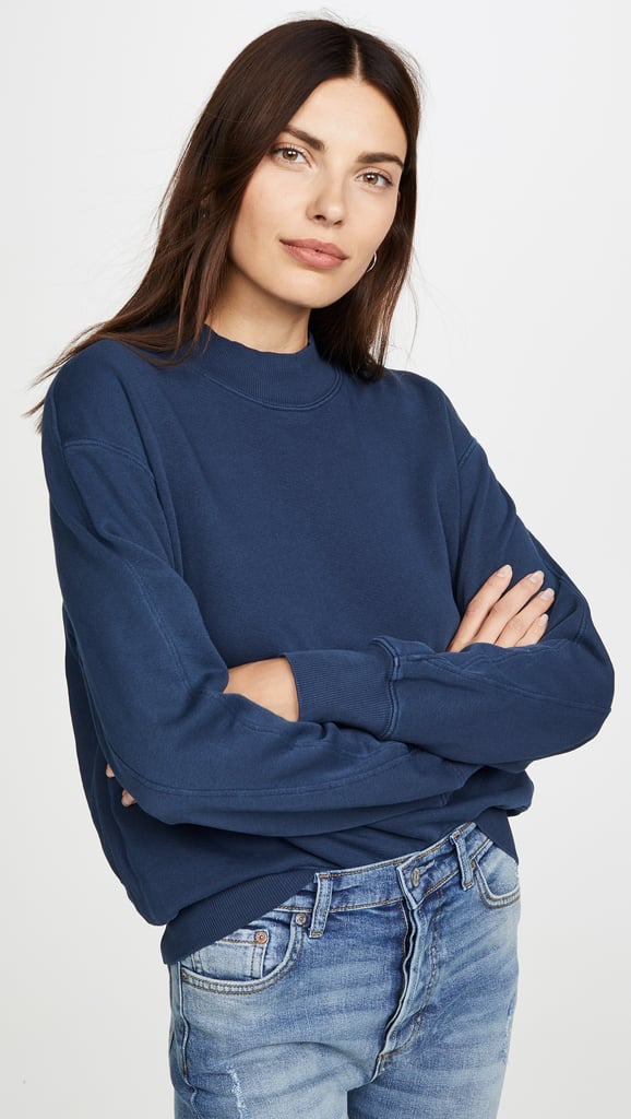 Monrow Mock Neck Seamed Sweatshirt | The Best Travel Clothes For Women ...