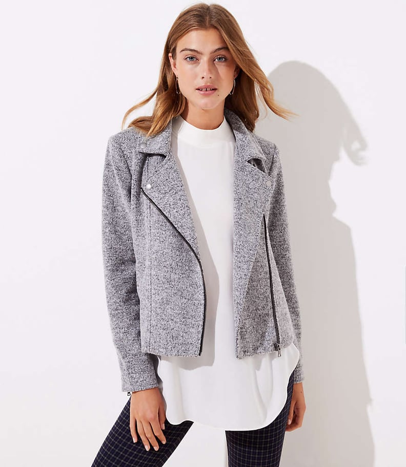 Loft Textured Knit Moto Jacket