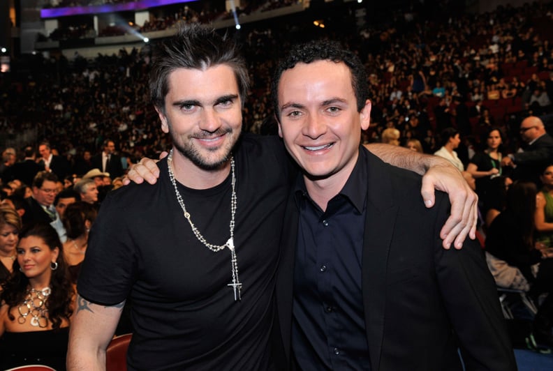 *EXCLUSIVE* Singers Juanes and Fonseca at the 9th Annual Latin GRAMMY Awards held at the Toyota Center on November 13, 2008 in Houston, Texas. ***Exclusive*** (Photo by Rodrigo Varela/WireImage)