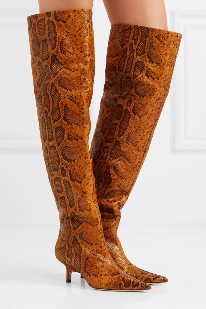 Rejina Pyo Ashley Snake-Effect Leather Over-the-Knee Boots