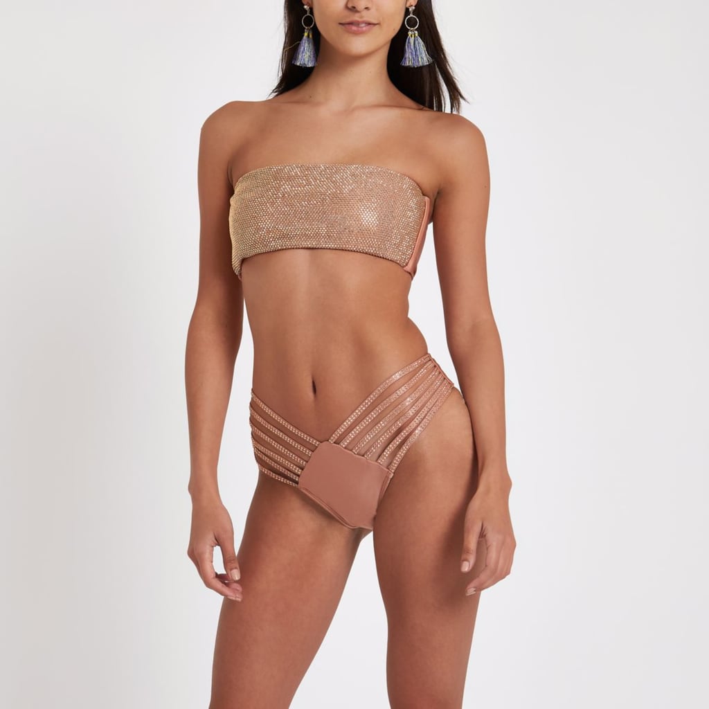 River Island Brown Sequin Embellished Bikini