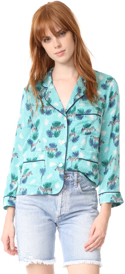 Wear Madewell's Zebra Party Print Pajama Top ($118) to bed or out for dinner with jeans and heels.