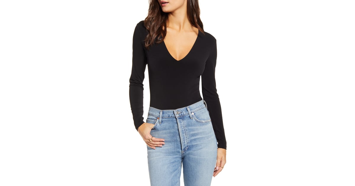 Leith Deep V-Neck Long Sleeve Bodysuit | Taylor Swift Just Wore a Winter  Bodysuit, So Now I Want to Wear a Winter Bodysuit | POPSUGAR Fashion Photo 8