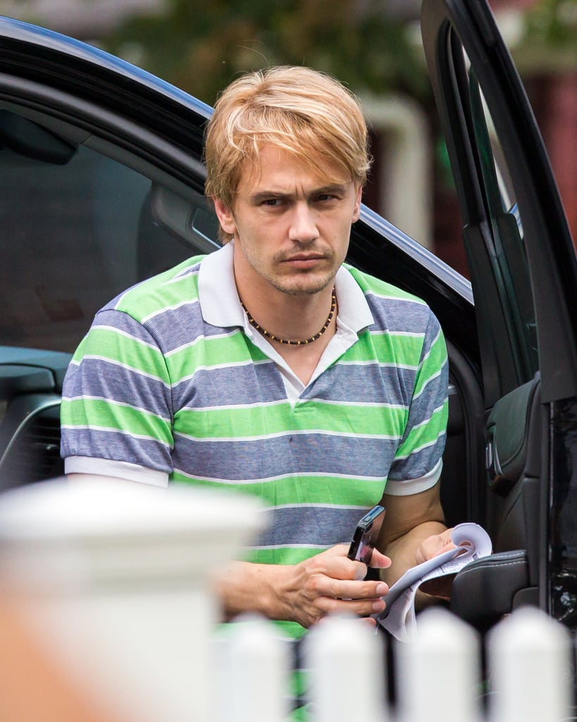 James Franco sported blond hair on the set of Michael in Freeport, NY, on Thursday.