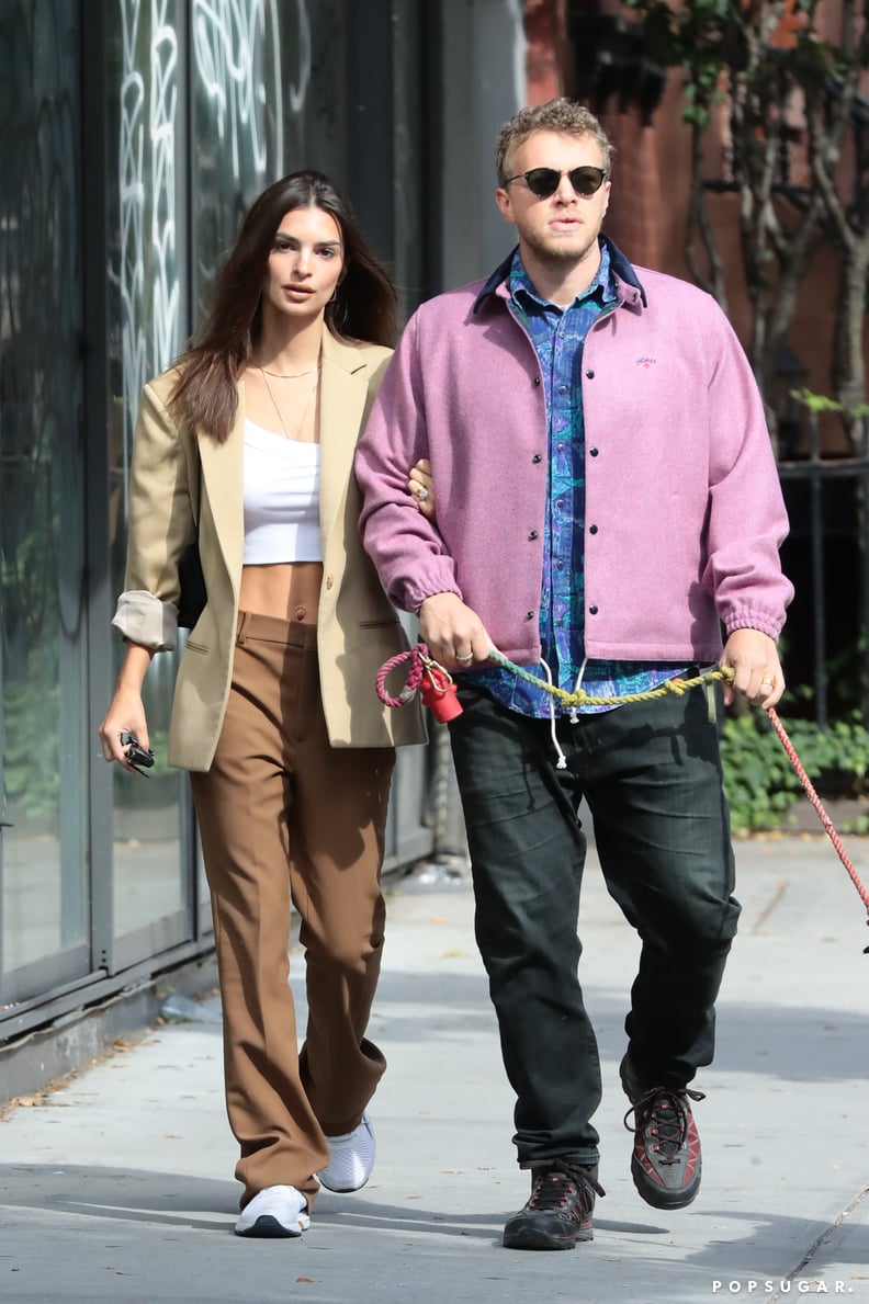 Emily Ratajkowski and Sebastian Bear-McClard With Colombo in NYC