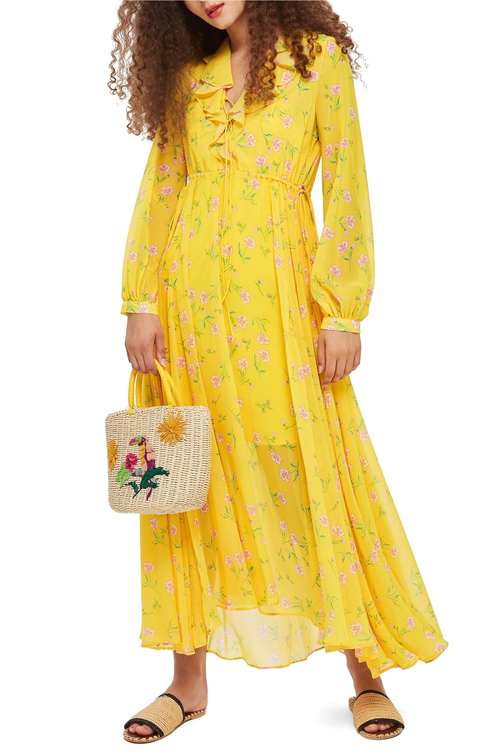 Topshop yellow hotsell maxi dress