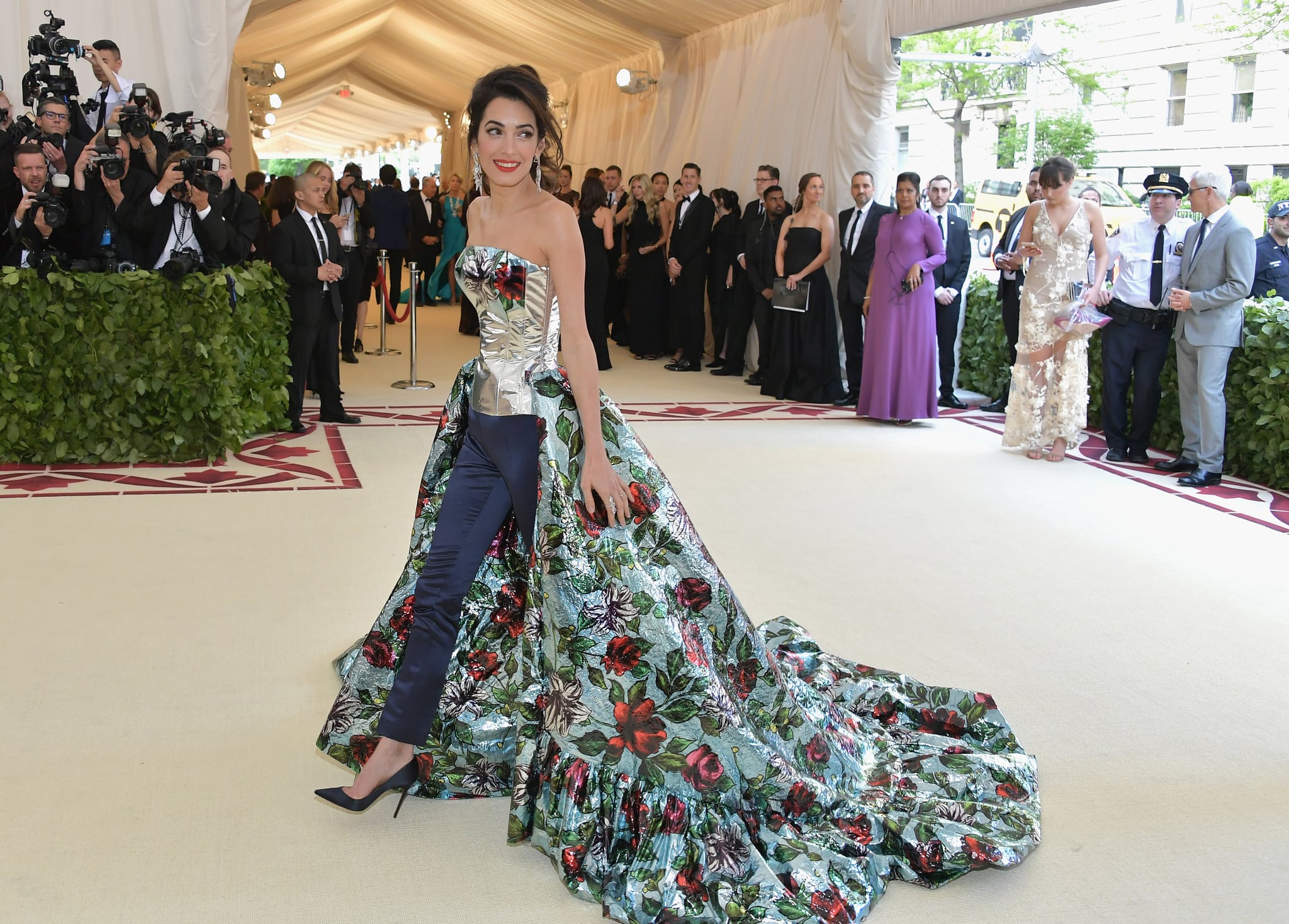 NEW YORK, NY - MAY 07:  Amal Clooney attends the Heavenly Bodies: Fashion & The Catholic Imagination Costume Institute Gala at The Metropolitan Museum of Art on May 7, 2018 in New York City.  (Photo by Neilson Barnard/Getty Images)