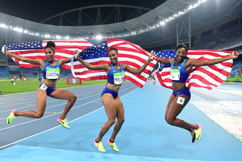 When three American women won gold, silver, and bronze in the women's 100-meter hurdles.