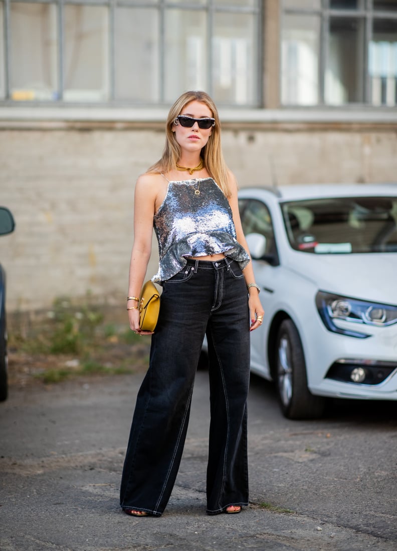 Channel the '90s in a Sequined Top and Jeans