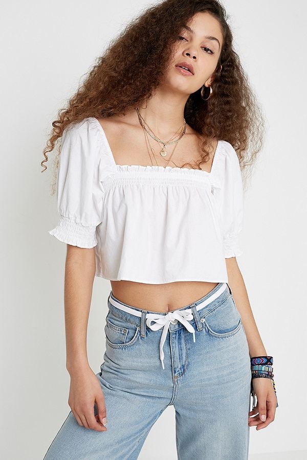 UO Lola Poplin Puff Sleeve Blouse