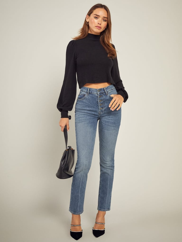 Reformation Liza High Straight Button Fly Jean