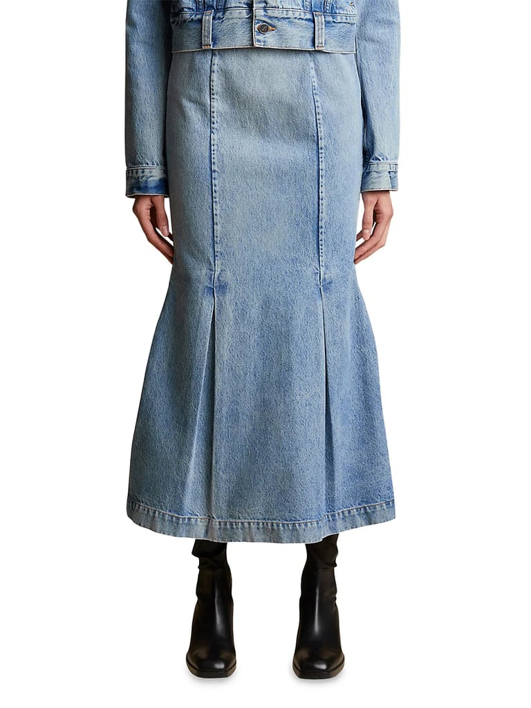 Khaite Levine Denim Midi-Skirt