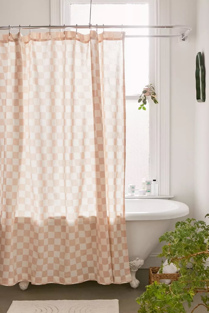 A Retro Shower Curtain: Checkerboard Shower Curtain