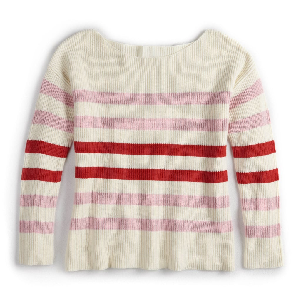 POPSUGAR Striped Oversized Boatneck Sweater