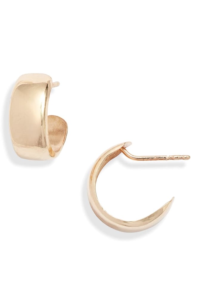 Bony Levy 14K Gold Small Flat Wide Hoop Earrings