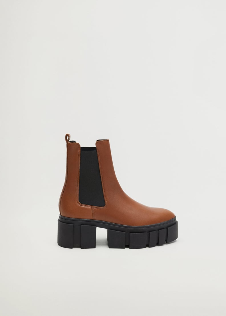 Mango Leather Boots With Track Sole