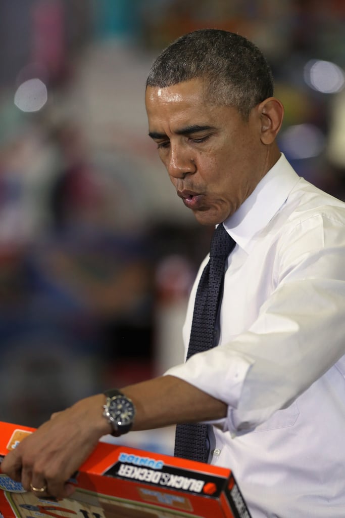 Obamas at the Marine Corps Toys For Tots Event 2014