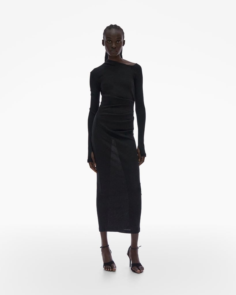 Helmut Lang Ribbed Asymmetrical Cotton Dress