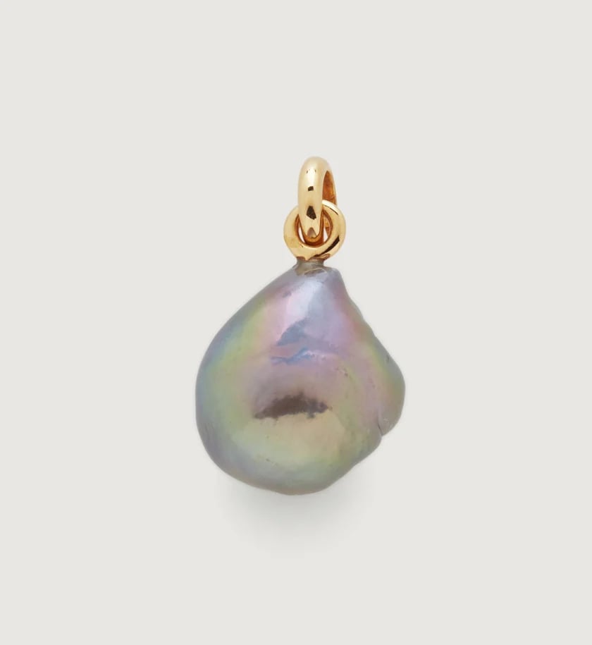 Monica Vinader Nura Grey Baroque Pearl Pendant Charm