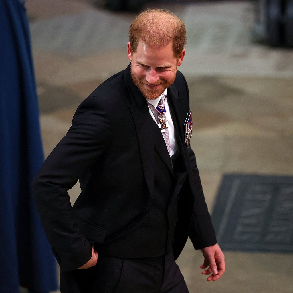 Prince Harry Arrives at Westminster Abbey Solo For King Charles III's Coronation
