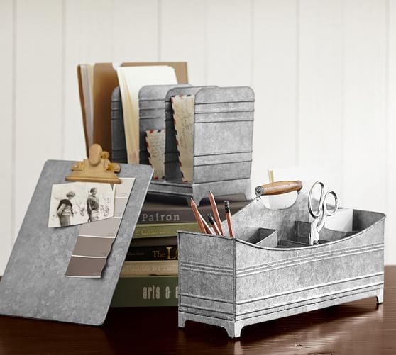 Galvanized Desk Storage