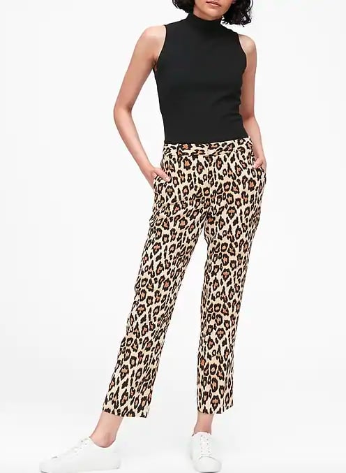 Straight-Fit Leopard Ankle Pant