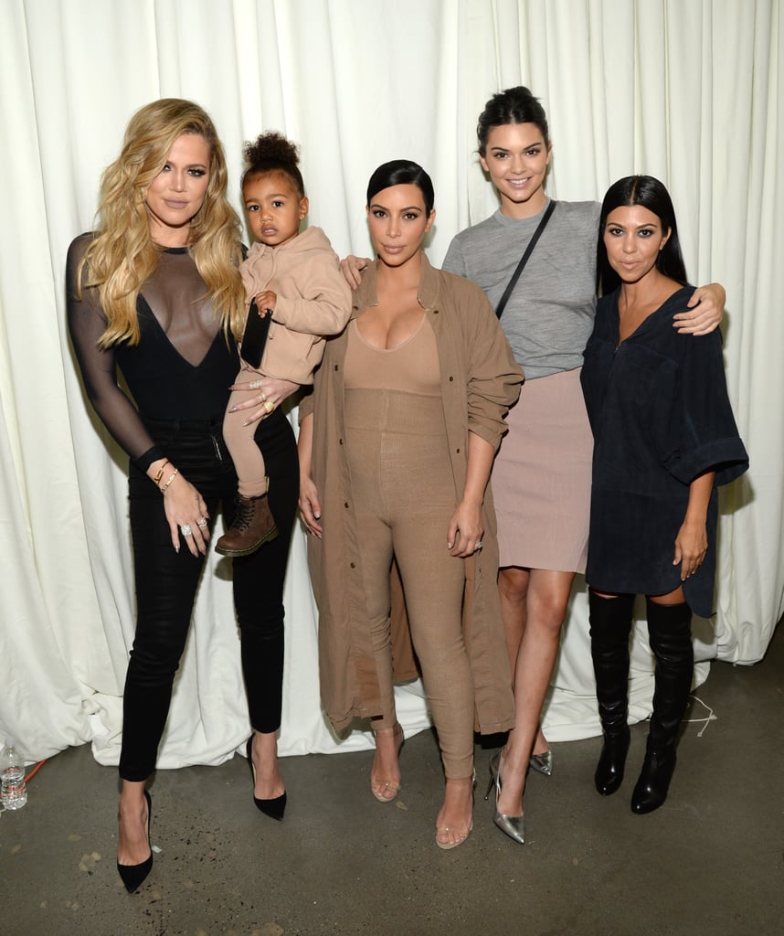 Khloé, North, Kim, Kendall, and Kourtney showed off their neutral ensembles backstage.