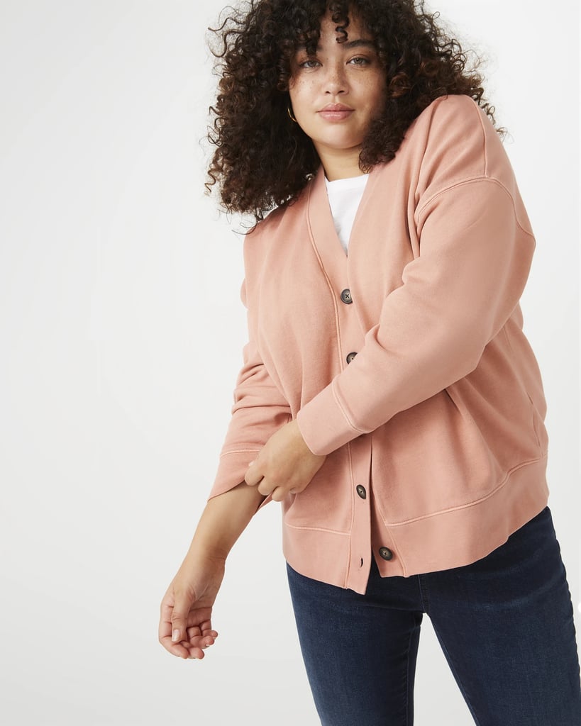 A Soft Hue: Madewell x Dia & Co (Re)sourced Cotton Cardigan Sweatshirt