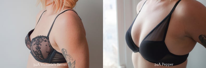 The Fit of a Pepper Bra vs. a Traditional Padded Bra