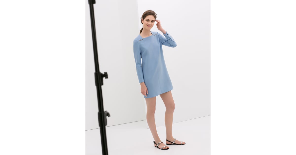 Zara LongSleeve Blue Dress With Buttons (100) Best Pieces From Zara