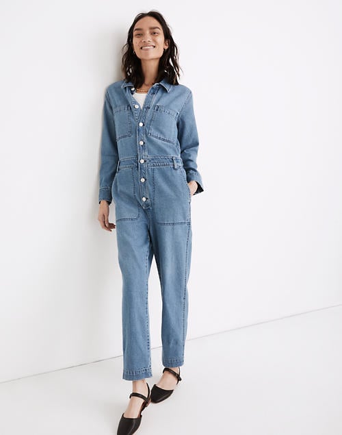 Denim Relaxed Coverall Jumpsuit