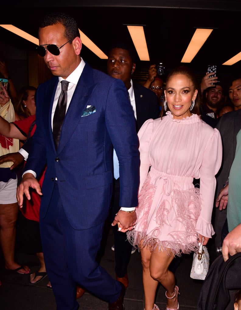 Jennifer Lopez's Pink Feather Dress | POPSUGAR Fashion