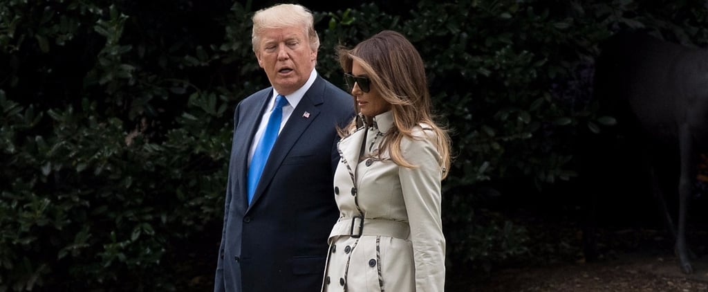 Melania Trump Trench Coat With Contrast Trim