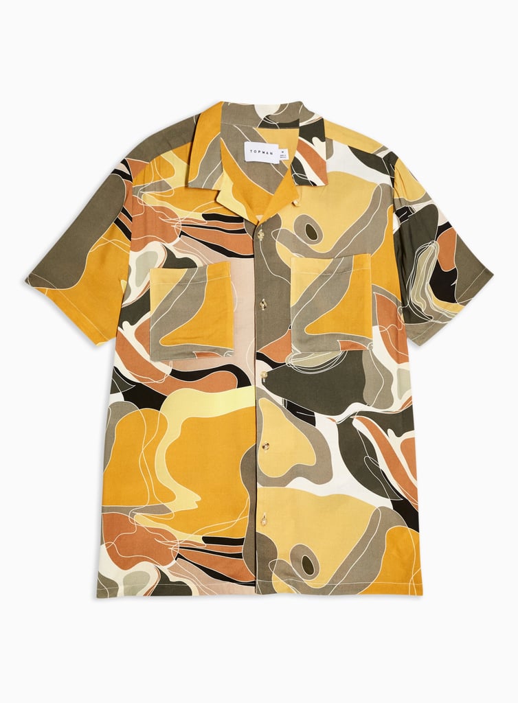 Our Pick: Topman Khaki Marble Abstract Print Slim Shirt