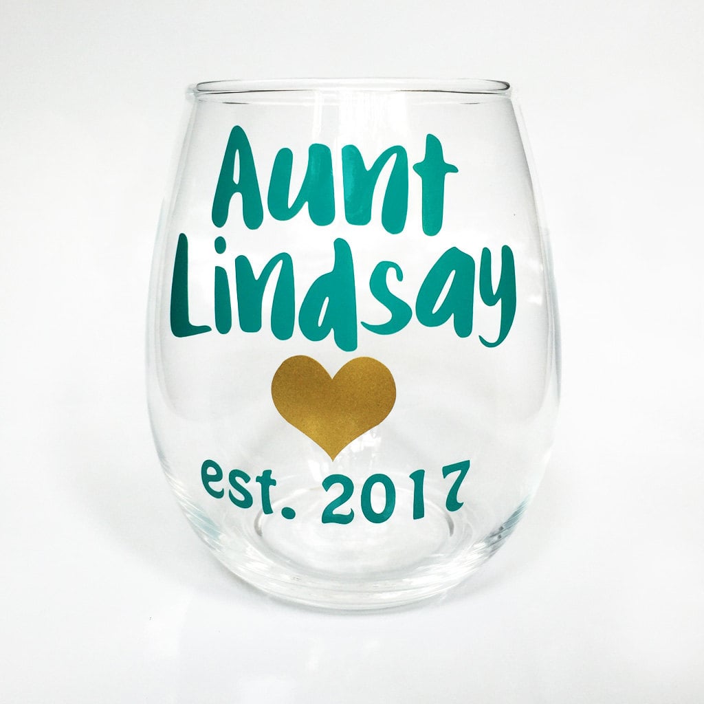 Personalized Aunt Stemless Wine Glass