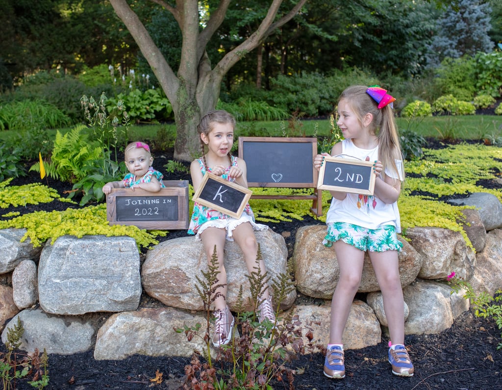 Sawyer with her two older sisters on their first day of school.