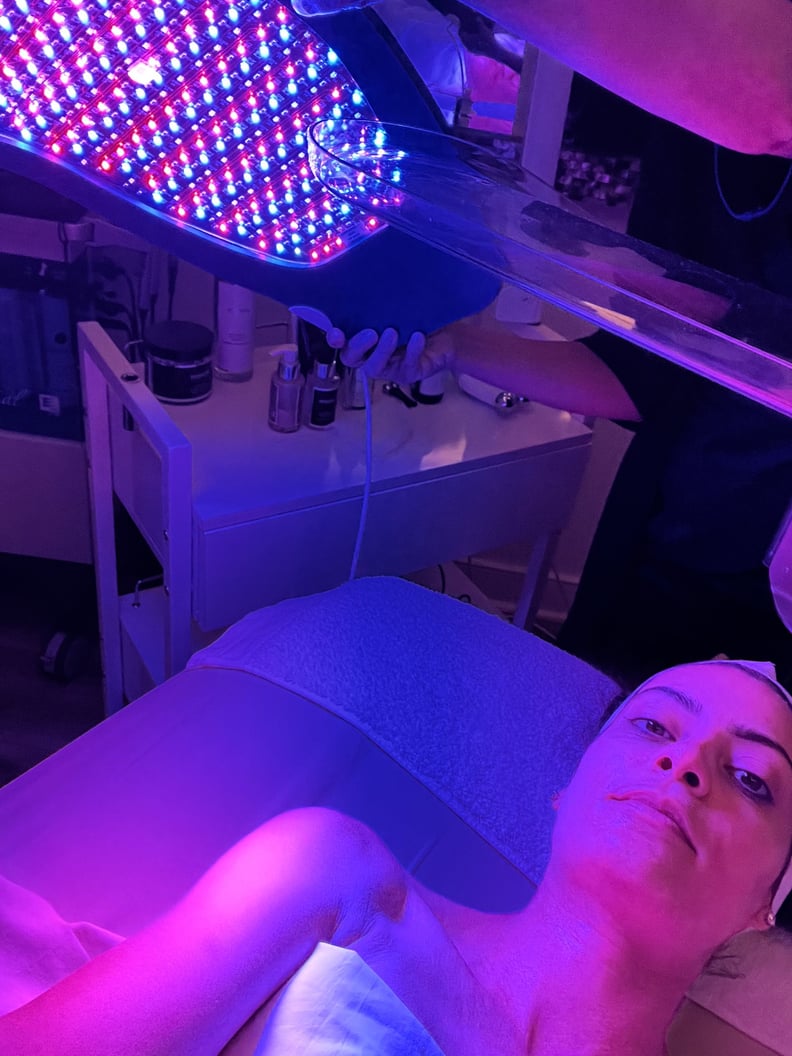 Getting the LED light portion of the non-surgical lift facial