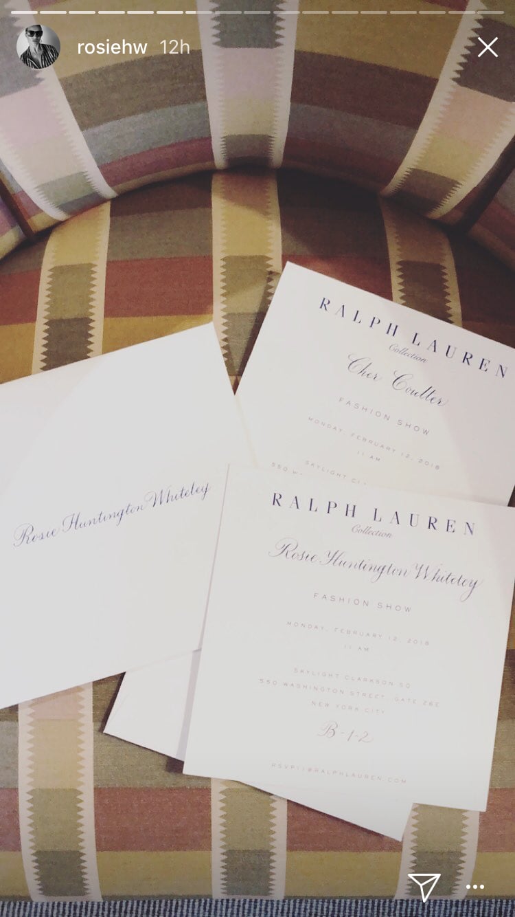 Rosie Huntington-Whiteley Snapped Her Ralph Lauren Show Invites