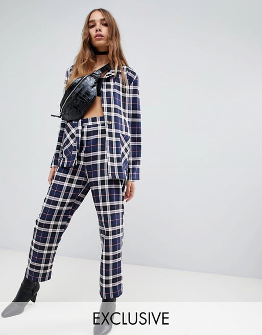Reclaimed Vintage Inspired Tailored Blazer and Pants in Check Print