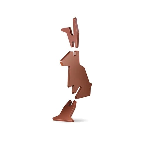 Each piece slides into the next to create a 3D bunny.