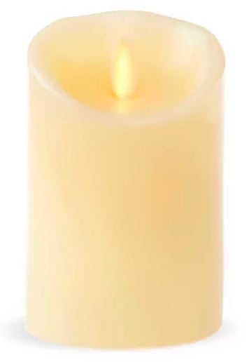 Luminara Real-Flame Effect 4.5-Inch Pillar Candle