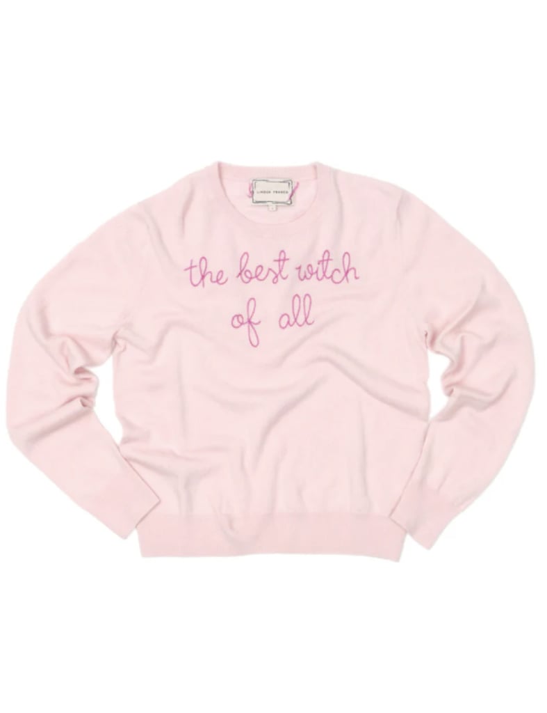 Lingua Franca "the best witch of all" Crewneck ($380)
Lingua Franca's crewnecks are famous for a reason: the soft cashmere and classic embroidered tagline make them a worthy addition to your wardrobe. Their "Wicked: For Good" collection features this fashion-forward soft-pink style with a clever inscription: "the best witch of all." Style it with denim, tulle skirts, and more all winter long.