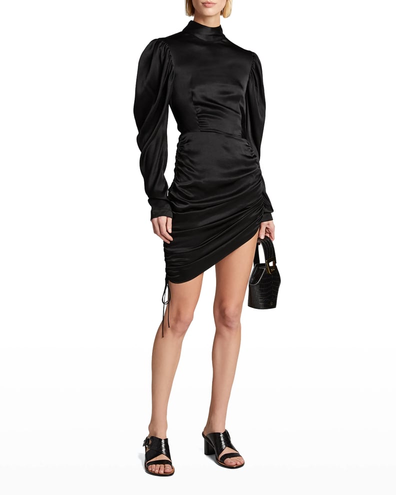 Shop the Look: Materiel Satin Draped Mini Dress