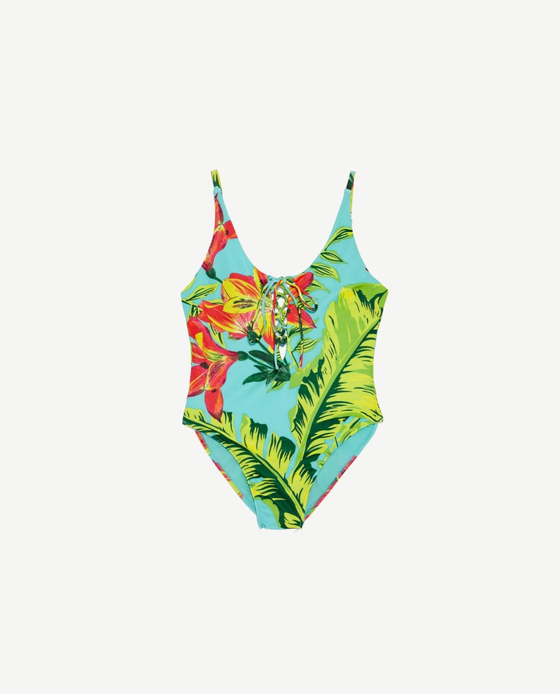 Zara Swimsuit With Tied Neckline