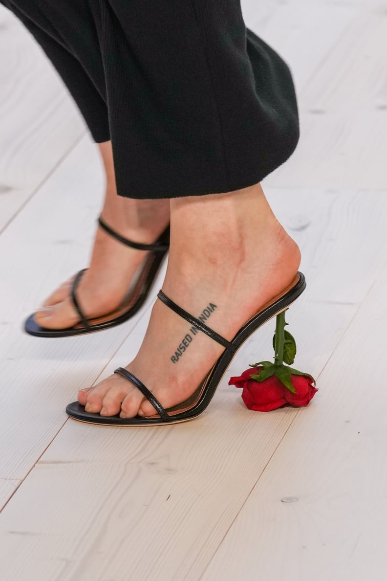Dua Lipa's Loewe Rose Heels on the Runway
