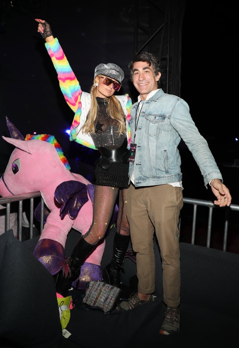 Paris Hilton and Brent Bolthouse at Levi's and Tequila Don Julio Neon Carnival at Coachella