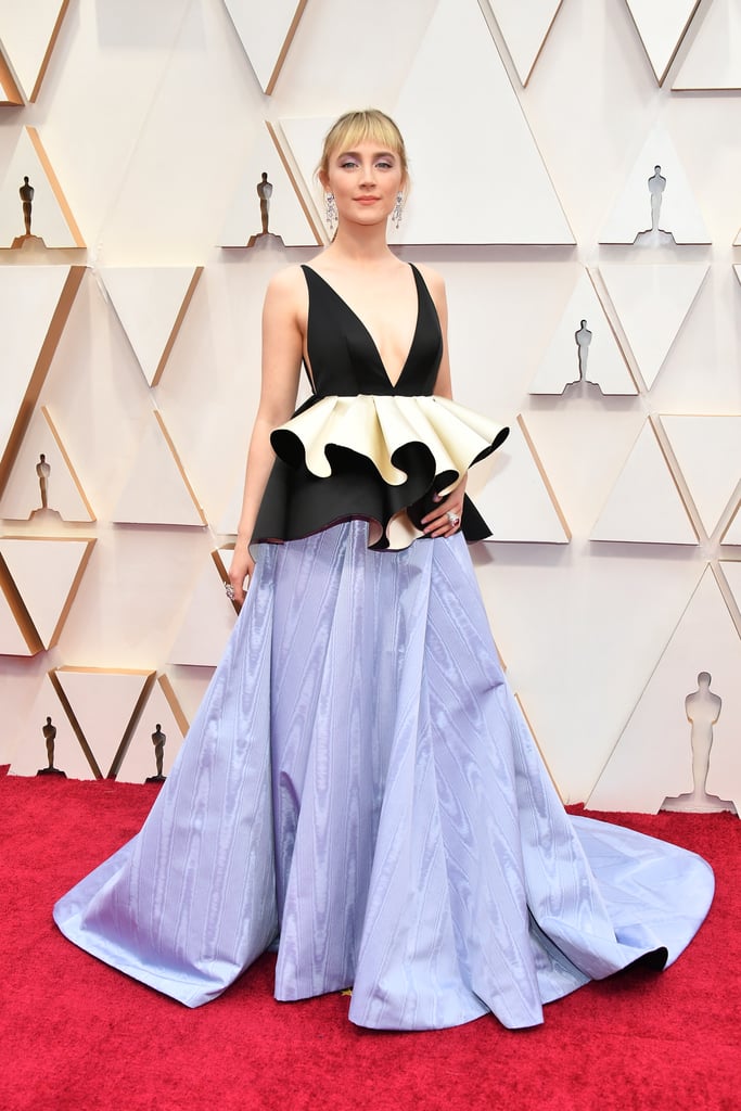 Saoirse Ronan's Black and Purple Gucci Gown at Oscars 2020